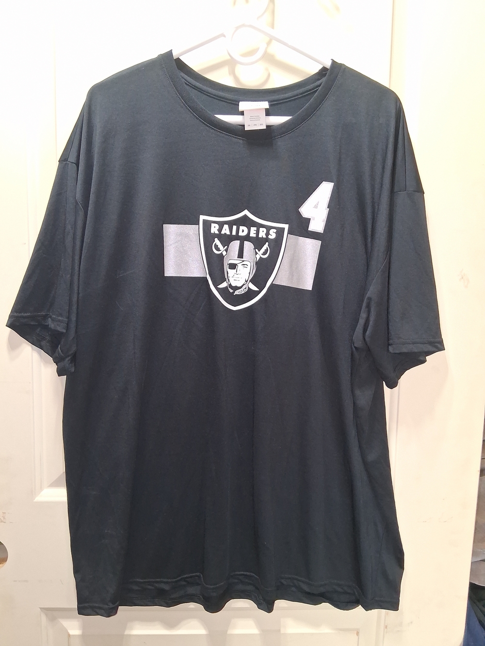 NFL Team Apparel Black Crewneck Tee with White Tag Logo